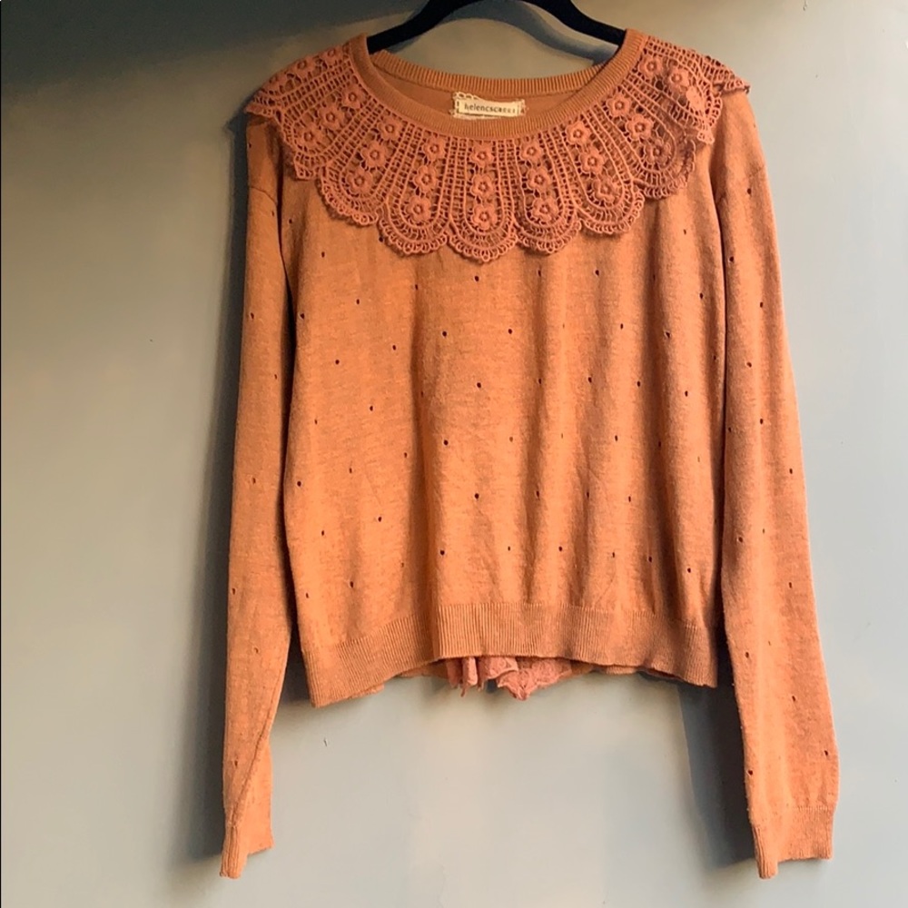 Helencsc lace collared sweater